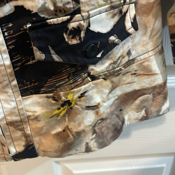 Coldwater Creek Women's Artistic Bomber Jacket - Brown and Yellow - Picture 6 of 9